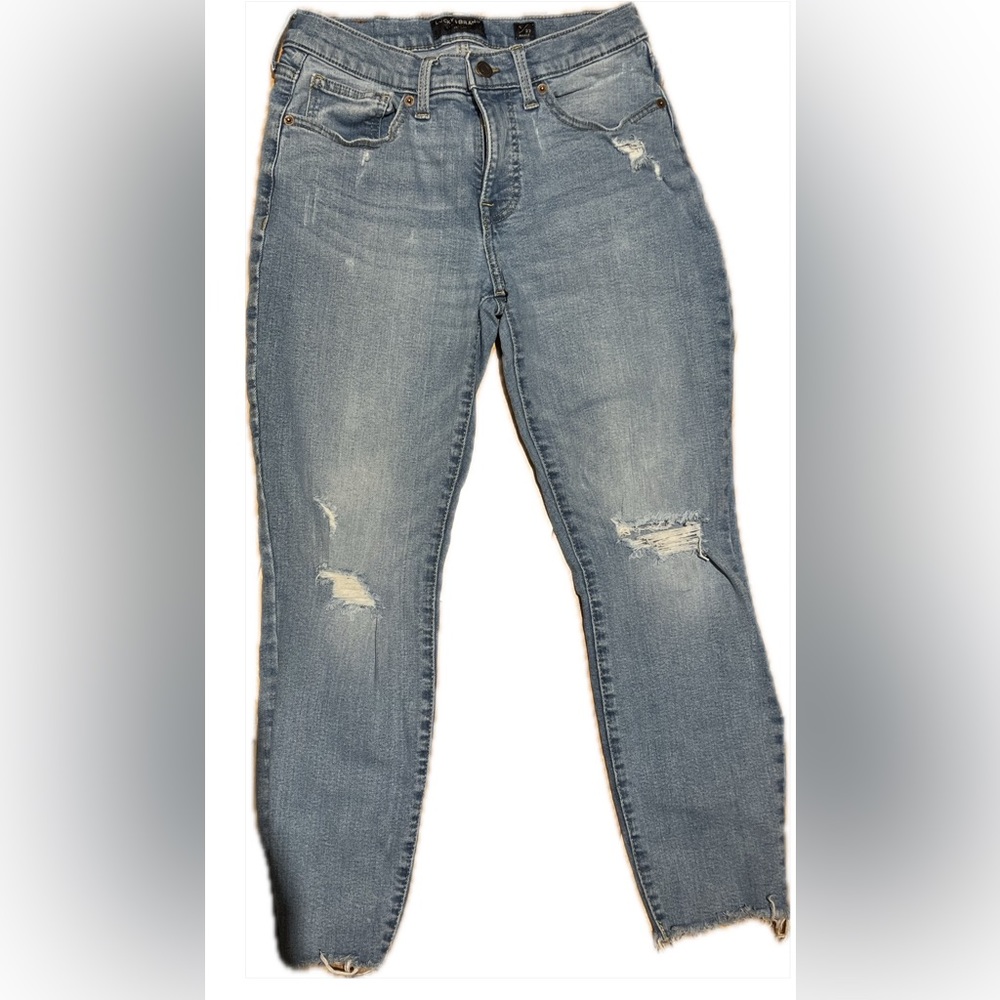 Lucky Brand AVA Mid-Rise Ripped Skinny Jeans